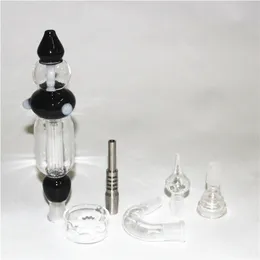 Hookah Nectar Bong Set with quartz tip Ti Nail bowl 14mm bongs water pipes recycler oil rigs mini glass bongs
