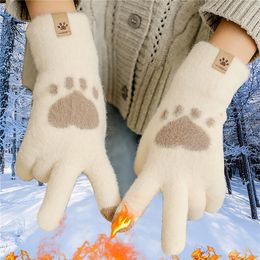 Children s Finger Gloves Glove Coral Fleece Thicken Winter Touch Screen Keep Warm Children Plush Furry Full Mittens Soft 221118