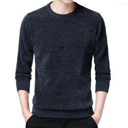 Men's T Shirts 2022 Autumn Shirt Solid Color Pullover Sweater Casual Extra Thick Warm Round Neck Top