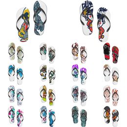 Custom shoes slippers flip flop DIY pattern accept to customization design white black blue fashion comfortable slide