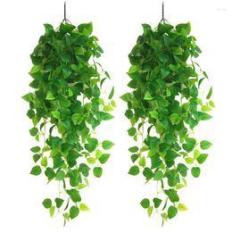 Decorative Flowers Grass Rattan Artificial Plant Rubber Green Radish Wall Hanging Fern Flower Wedding Home Decoration DIY