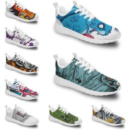 TRAN DIY Custom Running Shoes Women Men Trendy Trainer Outdoor Sneakers Black White Fashion Mens Yellow Breathable Casual Sports Fire-Red Style mnhuu88