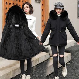 Women's Trench Coats Thick Warm Winter Coat Women Jacket Fur Lining Hooded Female Parkas Snow Wear Padded Clothes