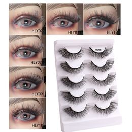 Multilayer Thick Curly False Eyelashes Naturally Soft and Delicate Hand Made Reusable Winged Mink Fake Lashes Extensions Messy Crisscross Strip Eyelash