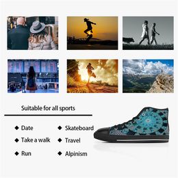 Men Stitch Shoes Custom Sneakers Canvas Women Fashion Black White Mid Cut Breathable Outdoor Walking Jogging Color50