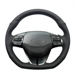 Steering Wheel Covers Black Artificial Leather Hand-stitched Car Cover For Elantra 4 2022 Ioniq 2022-2022
