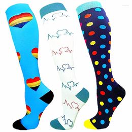 Men's Socks Sport Compression 20-30 Mmhg Women Men Stockings Nursing Hiking Travel Flight Running