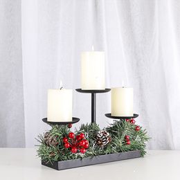 ロマンチックなクリスマスデコレーションキャンドルホルダーメタル鉄のろうそくの飾りパーティーイベントディナーテーブルレイアウト小道具