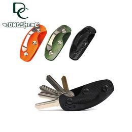 EDC multi-functional Aluminium alloy key holder Outdoor equipment Knife handle clip Tactical double key ring storage clip