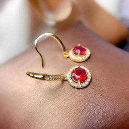 Stud Earrings Good Valentine Gift Ruby Earring 925 Sterling Silver Fahshion Natural And Real