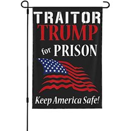 12x18 Traitor Trump Going To Jail Garden Double Side Anti Trump Treason Yard Arrest Trump Lock Him Up House Vote Blue Save America Democracy Guilty