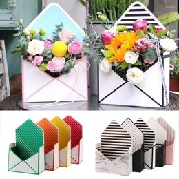 Gift Wrap 1Pcs Envelope Flower Boxes Florist Bouquet Box Handheld Folding Floral Paper Holder Wedding Party Favours