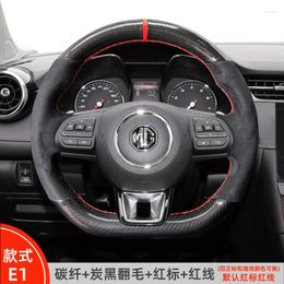 Steering Wheel Covers Hand Stitched High Quality Cover For MG 6 MG5 Carbon Fibre Suede Leather Car Interior