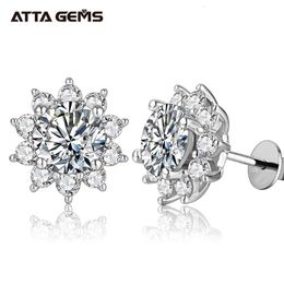Stud Snowflake Earrings 925 Sterling Silver Jewelry 65mm 10 Carat Diamond Moissanite For Women Wedding Gift 221119