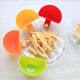 Bowls 4PCS/lot Dip Saucers Assorted Salad Sauce Ketchup Clip Cup Bowl For Tomato Salt Vinegar Sugar Flavor Splice