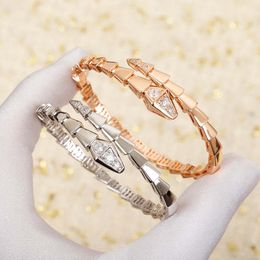 2022 Luxury quality charm punk band bangle in two Colours plated have stamp box and diamond PS4223