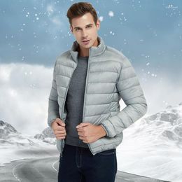 Men's Down Winter Male Jacket Light Portable Solid Colour Windproof Warm Jackets Men Parka Casual Fashion