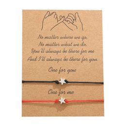 Couple Bracelet Simple Five-pointed Star Wax Thread Woven Card Bracelet