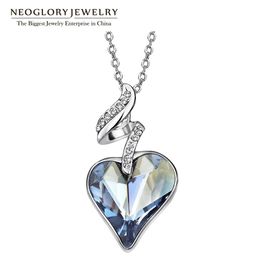NEOGLORY Austr￭aco Rhinestones de cristal austr￭aco Four Color Heart Love Chain colars Pingents for Women 2020 Gift India J￳ias JS4 HE1 V19121320D