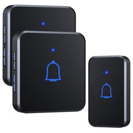 Doorbells Waterproof Wireless Doorbell 1000ft 56 Tones 7 Volume Levels with 2 Receivers Outdoor Smart Home Door Bell Kit LED Flash 221119