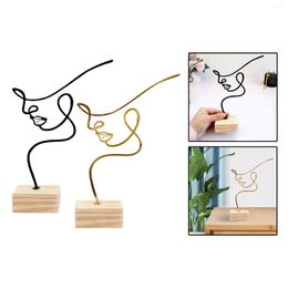 Party Decoration 2 Pieces Minimalist Art Sculpture Personalised Abstract Metal Crafts Creative Drawing Ornaments For Living Room