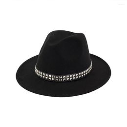 Berets Fashion Wool Women Outback Fedora Hat For Winter Autumn ElegantLady Floppy Wide Brim Jazz Caps Sombrero Hats HF103