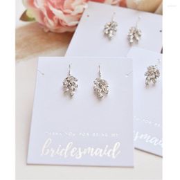 Stud Earrings Custom Silver Dangle Cubic Zirconia Bridesmaid Matron Of Honour Crystal Jewellery Wedding Bridal Party Favour Gift