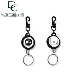 Fall Protection High resilience retractable steel wire rope key chain anti loss anti theft retractable key ring anti loss key ring easy to pull