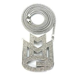 Cara New Iced Out Maybach Music Group Mmg Pendant 36 Franco Chain Maxi Neckace Hip Hop Necklace Emen's Chokers Neckars257K209G