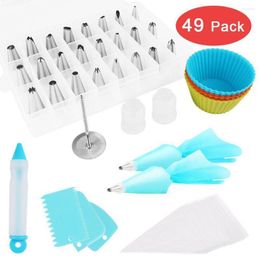 Bakeware Tools 49Pcs Cake Decorating Icing Tips Pastry Piping Frosting Bags Baking Supplies For Cupcakes Cookies