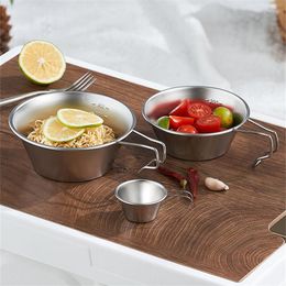 Bowls Outdoor Stainless Steel Snow Bowl Kitchen Fruit Soup Tureen Instant Noodles Portable Camping Water Cup Picnic Tableware