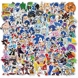 100 PCS Sonic The Hedgehog Waterproof Anime Stickers Graffiti For DIY Sticker On Suitcase Luggage Laptop Bicycle Skateboard