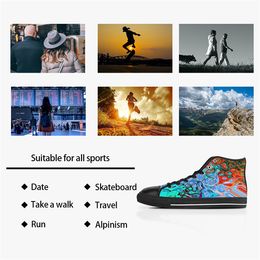 Men Stitch Shoes Custom Sneakers Canvas Women Fashion Black White Mid Cut Breathable Outdoor Walking Jogging Color25