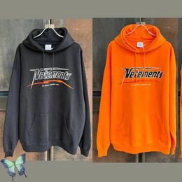 Plus Size Orange Terry Hoodies Sweatshirts Men Women Top Hooded