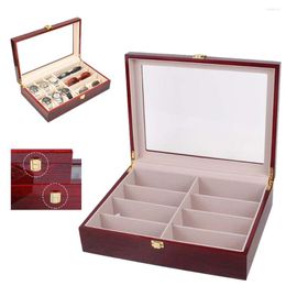 Watch Boxes 2022 Red Watches Box Jewelry Case Eyeglasses Storage Sunglass Glasses Display Organizer Bracelet Gift Holder