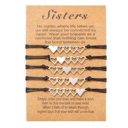 Sisters Card Bracelet Creative Stainless Steel Heart-to-heart Woven Friendship Bracelet Jewellery Set