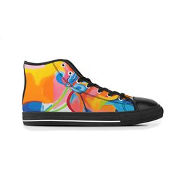Canvas Drees shoesShoes Custom Sneakers Men Women Fashion Black Orange Mid Cut Breathable Outdoor Walking Color101753132