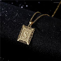 Chains Hip Hop Jewellery Name Letter Necklace Gold Initial For Women Friend Gift