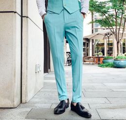 Men039s Suits 2022 Moda de alta qualidade Men de algodão Suje de calça reta Spring Autumn Long Masculino Classic Business Casual Trousers5736902