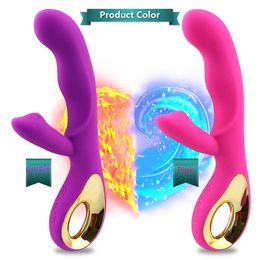 Vibrators Vibrator Female g Spot Dildo Rabbit Dual Vibration Waterproof Vagina Clitoris Massager Vibrating Dildos Adult Sex Toys for Women 1115