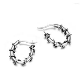 Hoop Earrings ZORCVENS Punk Male Silver Colour Stainless Steel Piercing Round For Men Fashion Jewellery Gifts Wholesale