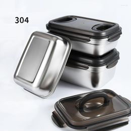 Dinnerware Sets 304 Stainless Steel Container Disposable Lunch Box Vacuum Sealing Pickle Refrigerator Storage