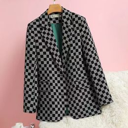 women suit designer clothes blazer Checkerboard grid series spring new released tops E81