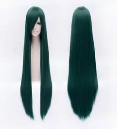 100cm 40 inch Dark green Long straight Cosplay wig costume party women synthetic hair Heat Resistant peruca73934453804885