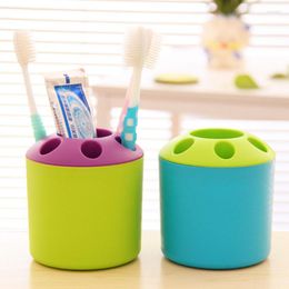 Bath Accessory Set Colour Multi-purpose Plastic Toothbrush Storage Tube Porous Holder Bathroom Accessories Pencil