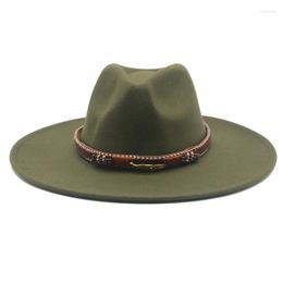 Berets Hat Fedora Hats For Women Caps Male Solid Western Cowboy Big Brim 9.5cm Casual Luxury Panama Winter Khaki Black Women's