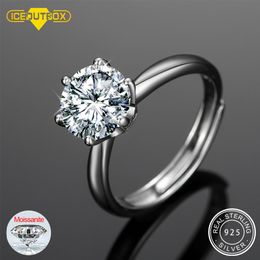 Solitaire Ring 925 Sterling Silver 053CT Moissanite For Women Resizable 6 Prong Setting D Colour GRA Certificate Wedding Jewellery 221119