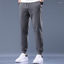 Men's Pants Summer 2022 Men's Sports Knitted Trousers Ankle-Tied Loose Tapered Casual Sweatpants