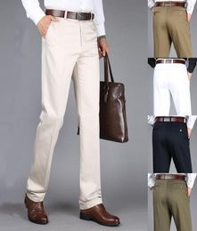 Men039s serve calças para homens clássicos de outono de outono na cintura casual traje calças marca de qualidade algodão social5902214