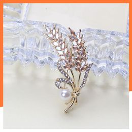 Brooches Vintage Fashion Wheat Ear Brooch Women's Elegant Botanical Pin Jewellery Jacket Accessories Holiday Gifts